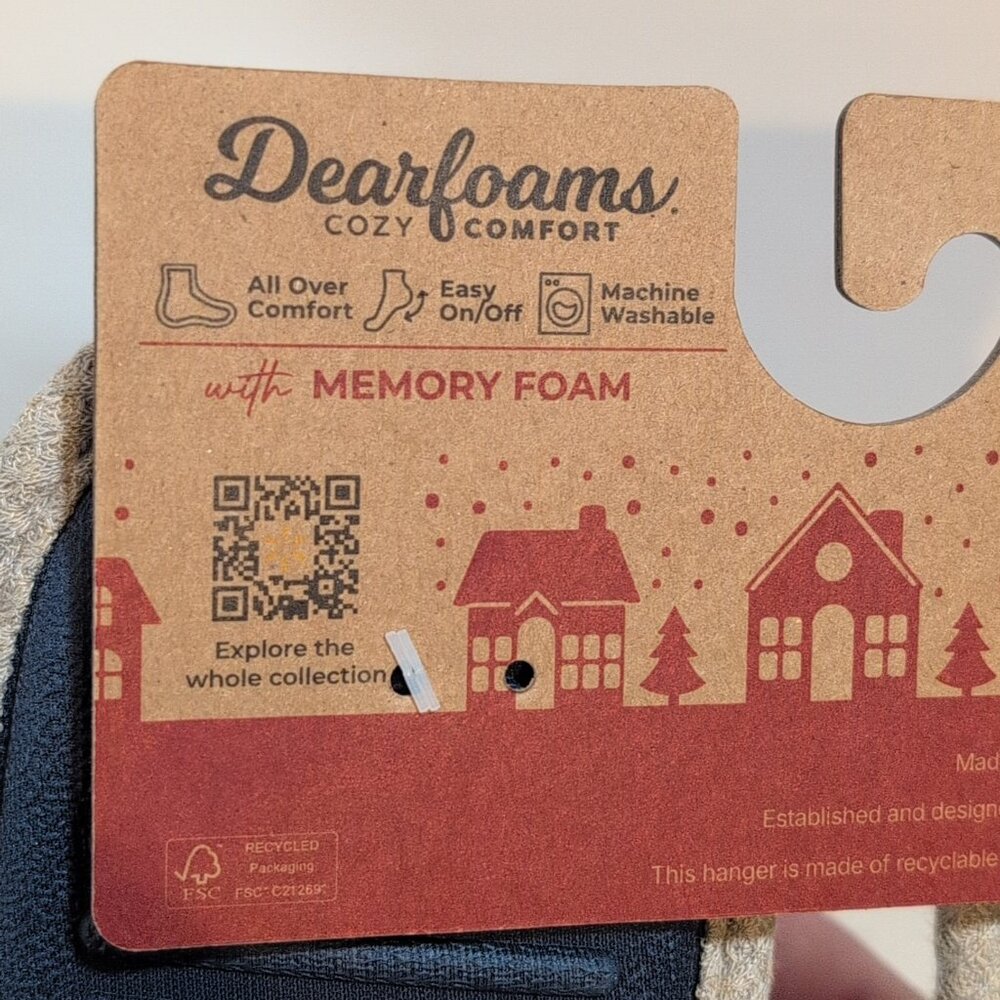 NWT Medium 9-10 Dearfoams Cozy Comfort Merry Tipsy I'm Christmas Slippers - Picture 5 of 6